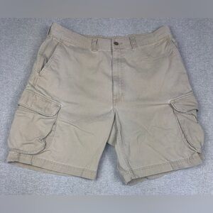 Vintage Polo Ralph Lauren 67 Chino‎ Cargo Shorts Mens Size 36x Tan Khaki Y2K 90s